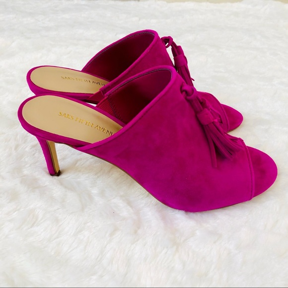 Saks Fifth Avenue Shoes - Firm Price!Saks Fifth Ave Mule Fuchsia Suede Heels